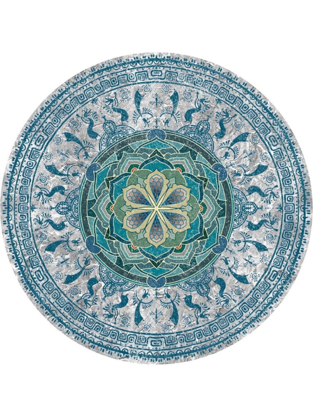 Extra Thick Large Round Yoga Mat 4.6' - Non-Slip, Comfortable for Exercise